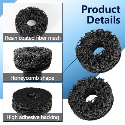6PCS Wheel Hub Cleaning Pads, 2" Durable Nylon Web Pads, Wheel Stud Cleaner Pads - color: 6-PACK