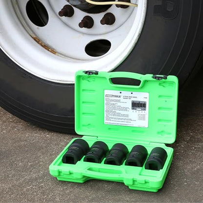 OEMTOOLS 37384 5 Piece Budd Wheel Socket Set For Domestic And Imported Trucks, Lug Nut Impact Socket Set, Combination Set For Wheel Studs
