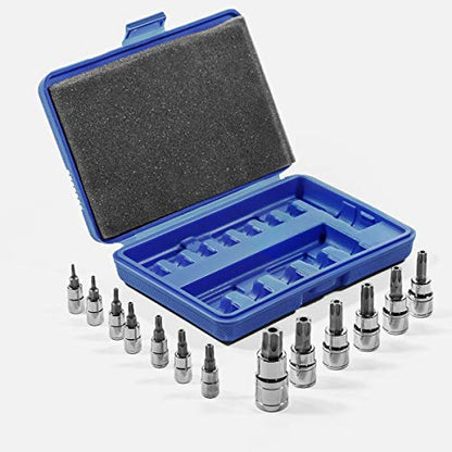 Stark USA 13pcs Security Torx Bit Socket Set - 1/4", 3/8" and 1/2" Drive Sizes Range - T8-T60 with Storage Case - style: 13-Piece Security Torx Bit