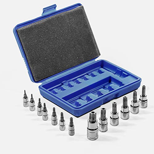 Stark USA 13pcs Security Torx Bit Socket Set - 1/4", 3/8" and 1/2" Drive Sizes Range - T8-T60 with Storage Case - style: 13-Piece Security Torx Bit