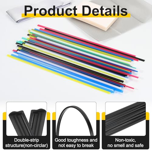 HARFINGTON 2set(10pcs) Plastic Welding Rods 40inch PP Welding Strips Welder Rods for Car Bumper Kayak Daily Repair Plastic Welder Car Bumpers, Black - color: Black, size: 40inch