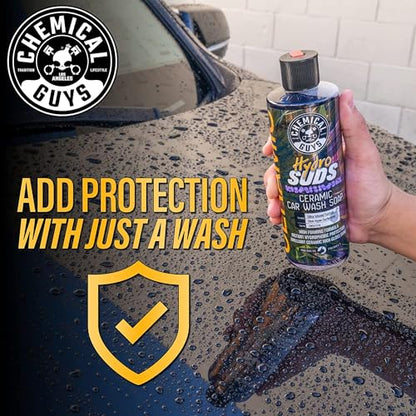 Chemical Guys HydroSpeed & HydroSuds Car Wash Kit – Ceramic Quick Detailer and Car Wash Soap Bundle – Car Detailing Kit with High Foam Shine Protection, Works with Foam Cannon or Gun, 16 oz Each