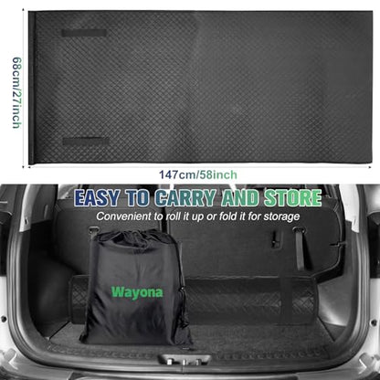 Wayona Rolling Creeper Mat 58"X27", Foldable Under Car Repair Mat for Mechanics, Automotive Creeper Mat with Storage Bag Gloves for Low Clearance, Uneven Roads, Long-Distance Trucks and All Terrains
