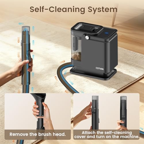 Handheld Spot Carpet Cleaner, 18Kpa Portable Deep Upholstery Stain Remover Machine, Lightweight Fabric Spot Cleaner for Household Sofa, Mattress, Car Seat, Rug Spills & Stains - color: Black
