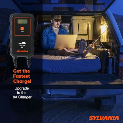 SYLVANIA - Smart Charger - Heavy-Duty, Portable Car Battery Charger - Make Charging Your Car Battery Easy - Use as Battery Maintainer & Charger - 12V or 24V Voltage Output - 8 AMP