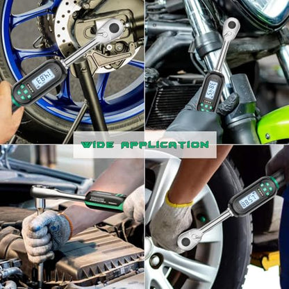 1/2 Inch Drive Digital TorqueWrench, 5.02-99.57Ft.lb/6.8-135N.m, Electronic Torque Wrench with Preset Value, Buzzer & LED Indicator, ±2% Accuracy Torque Wrench for Bike, Motorcycles - size: 5-99.5 Ft-lb/6.8-135 Nm, style: 1/2-Inch