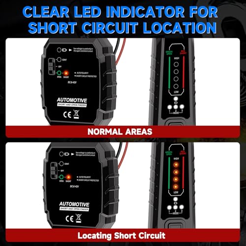 VSTM Wire Tracer Automotive Electrical Open & Short Finder, Circuit Breaker Finder, Circuit Tester, Fault Probe Cable Tracker, DC 6-42V Electrical Circuit Diagnostic Tool