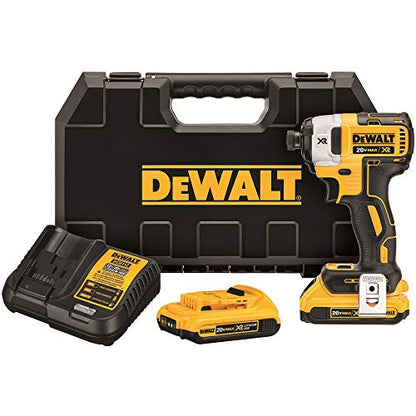 DEWALT 20V MAX* XR Impact Driver Kit, Brushless, 3-Speed, 1/4-Inch, 2.0-Ah (DCF887D2), Pack of 1 - style: NEW - 20V MAX XR Impact Driver Kit