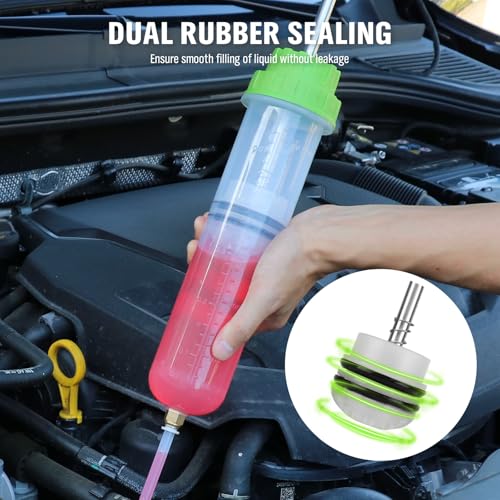 SWANLAKE 500cc Fluid Extractor & Fill Pump, Automotive Fluid Pump Extractor, Oil Change Pumps with 23'' Long Hose, 2PCS 12'' Extension Tubes, Suction Pumps for Lawn Mowers Cars - size: 500ML with Hose