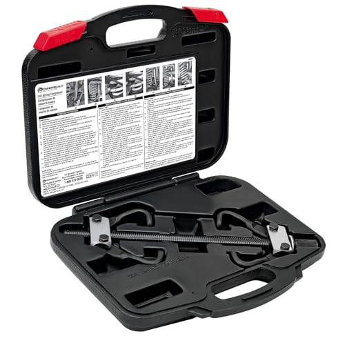 Powerbuilt Strut Coil Spring Compressor Tool Kit, Compress, Remove and Install Vehicle Strut and Coil Springs Set for Vehicles, Storage Case 648628, Black
