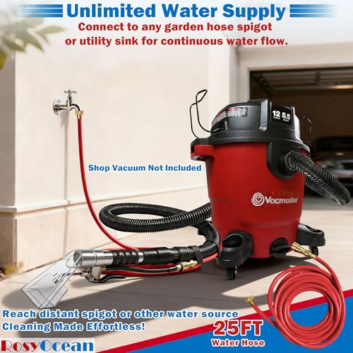 Extraction Head w/ 3 Adapters for Carpet & Upholstery Cleaning | 2-1/2",1-7/8",1-1/4" size adapters，Universal fits all shop vacs，Auto detailing fabric cleaning - size: Small B with Spray Nozzle & Water Hose
