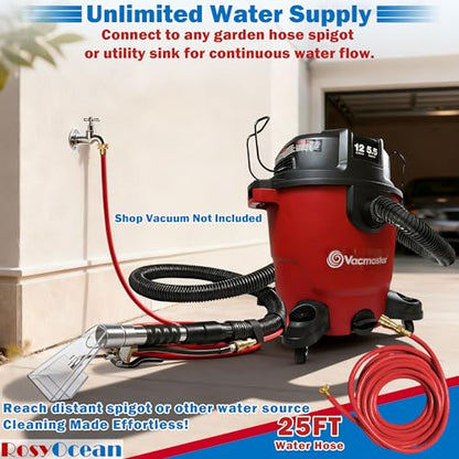 Extraction Head w/ 3 Adapters for Carpet & Upholstery Cleaning | 2-1/2",1-7/8",1-1/4" size adapters，Universal fits all shop vacs，Auto detailing fabric cleaning - size: Small B with Spray Nozzle & Water Hose
