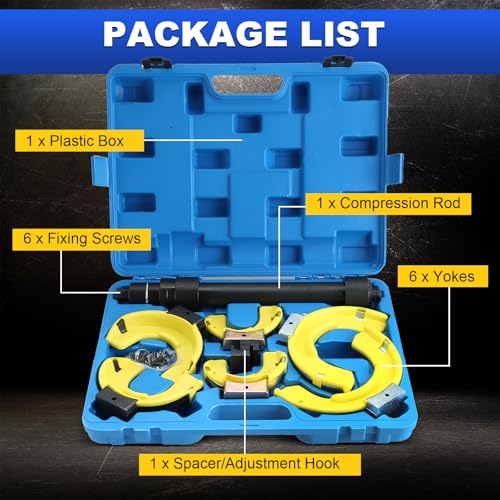 DASBET Macpherson Strut Spring Compressor Kit | Universal Interchangeable Fork Strut Coil Extractor Remover Tool Set with Protective Sleeve Strut Spring Compressor Set ﻿