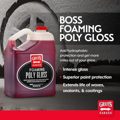 Griot's Garage Foaming Poly Gloss for Car Cleaning and Detailing, Spray Wash & Wax, Compatible with the BOSS Foam Cannon Auto-Mix System, One Gallon - size: 128 Fl Oz (Pack of 1)