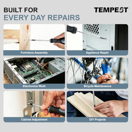 TEMPEST 66-Piece Magnetic Screwdriver Set, Household Tool Kit with CR-V Steel, Precision & Full-Size Drivers, Magnetizer & Demagnetizer, Durable Storage Case for DIY Repairs, Furniture & Appliances