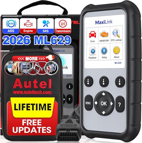 Autel MaxiLink ML629 Automotive OBD2 Scanner, 2026 Newer Model Upgraded of AL619, ML619, AL519, Car Code Reader Check Engine ABS SRS Transmission Diagnostic Scan Tool, Auto VIN, Ready Test, DTC Lookup
