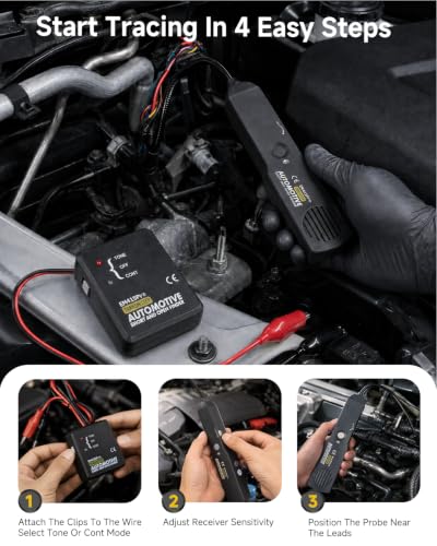 Automotive Circuit Tester Wire Tracer DC 6-42V, Circuit Breaker Finder with Flexible Probe, Open & Short Circuit Locator, Cable Tracker, Broken Wire Detector, Continuity Testers for Cars, Trucks, RVs