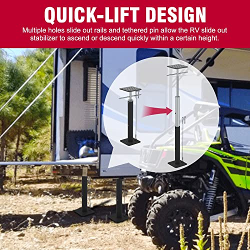 2pcs Heavy Duty RV Slide Out Support Jacks Adjusts from 20" to 42", 5000lb Capacity with Flat Bottom Slide-Outs for RV, Camper and Travel Trailer. (20" to 42") - size: 20" to 42"