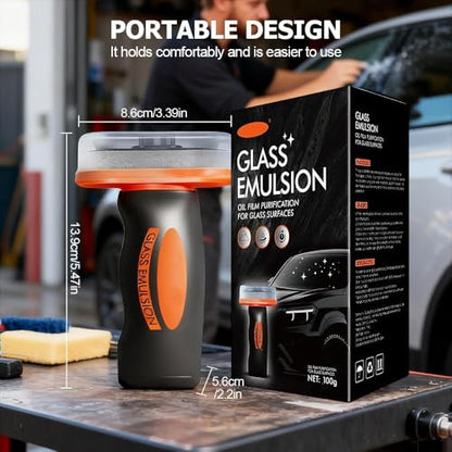 Glass Emulsion Professional Windshield Cleaner Advanced Car Window & Glass Scrubber, Removes Water Spots, Oil Film & Road Grime, Comes With Microfiber Towel (100g) (4 Pcs) - color: 4 Pcs