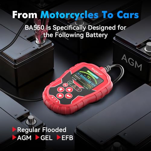 Car Battery Tester 6V/12V with 20-2000A CCA, 24V Cranking/Charging System Test, Quick Test & Multi-Standard Support, Diagnostic Tool for Trucks/Boats/RVs/Marine Vehicles