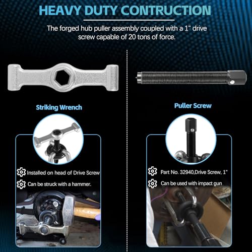 Sunluway Universal 7394 Hub Puller Brake Drum Puller Heavy-Duty Wheel Hub Removal Tool