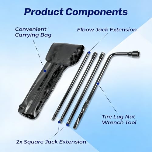 Truck Spare Tire Repair Tool Kit Fit for Chevrolet GMC Silverado Sierra 1500 2500 3500 (2000-2014), Heavy Duty Car Jack Kit Scissor Jack for Car 2 Ton (4,400 lbs), Portable Tire Jack Tool Changing Kit