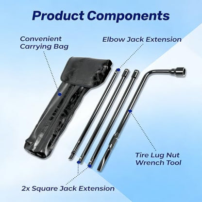 Truck Spare Tire Repair Tool Kit Fit for Chevrolet GMC Silverado Sierra 1500 2500 3500 (2000-2014), Heavy Duty Car Jack Kit Scissor Jack for Car 2 Ton (4,400 lbs), Portable Tire Jack Tool Changing Kit