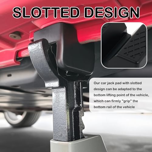 4PCS 2T Slotted Pinch Weld Jack Pads,Rubber Car Jack Stand Pads Provide Non-Slip Cushioning Protection,Essential Car Pinch Weld Jacks Adapter Floor Jacks Accessories