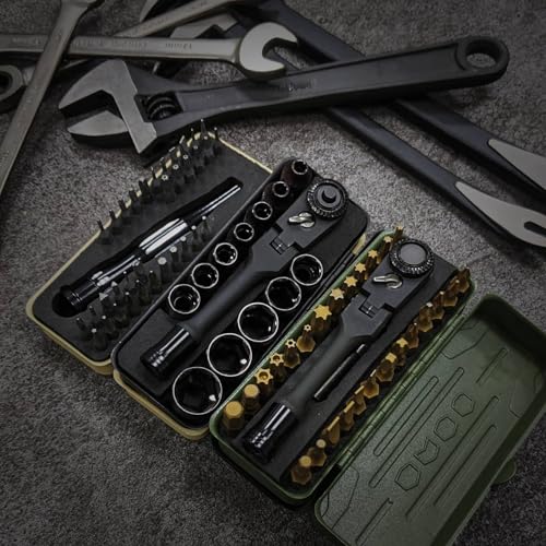KESI Tool 77-Piece Torx bit Set Fully Armed Set with Waterproof Camera Hard Protective Case with 29-Piece 1/4" Multi Function Bits Set & 13-Piece 1/4" Spline Set & 35-Piece Precision Bits Set (Black) - size: 77PC Full Gear Set with Black case