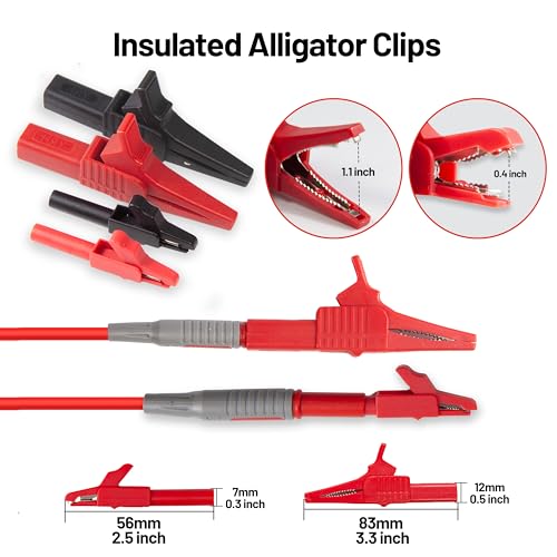 27-Piece Multimeter Test Leads Kit, Professional Test Lead Set with Gold-Plated Probes, Alligator Clips, Test Hooks, Back Probe Pins for Automotive, Industrial & Home Electrical Testing