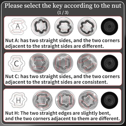 D-Wheel Locking Nut Key Compatible with Toyota, Lexus, Tacoma | Wheel Lock Nut Socket Adapter, Anti-Theft Lug Nut Removal Tool, Anti-Theft Screw Remover, Repair Tool, Tyre Fitting, garage - size: Socket D