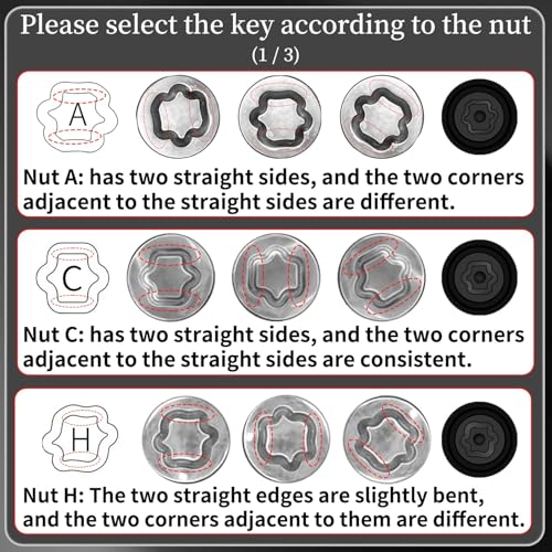 C-Wheel Locking Nut Key Compatible with Toyota, Lexus, Tacoma | Wheel Lock Nut Socket Adapter, Anti-Theft Lug Nut Removal Tool, Anti-Theft Screw Remover, Repair Tool, Tyre Fitting, garage - size: Socket C