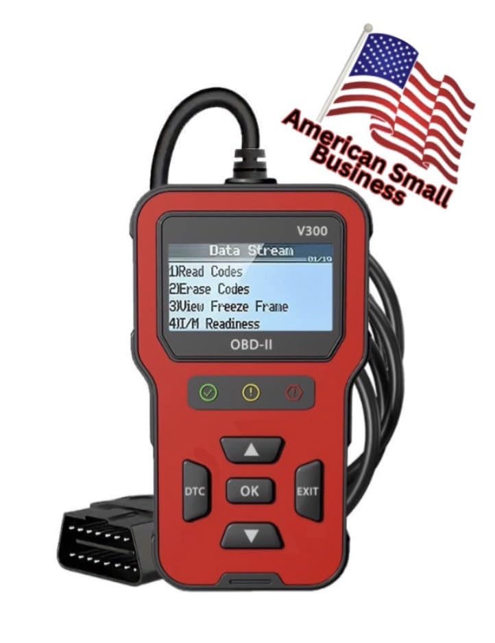 OBD V300 2 Scanner Check Engine Clear Code Reader Live Data Freeze Frame I/M Readiness Vehicle VIN Lookup Emissions Test Battery Voltage Test Works on All 1996 and Newer Gas only Vehicles