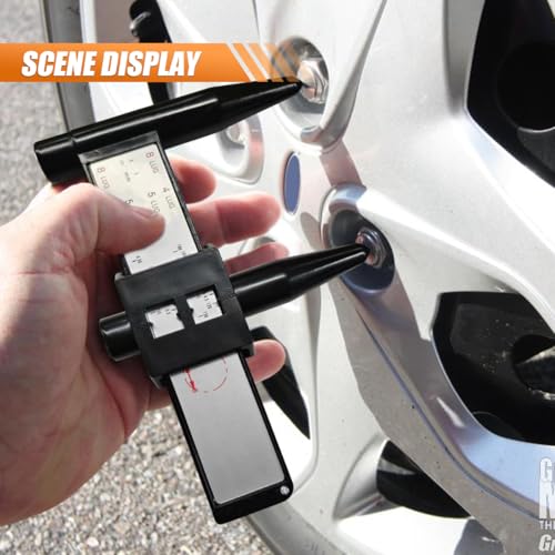 Wheel PCD Gauge, 4 5 6 8 Holes Wheel Rim Bolt Pattern Quick Measuring Tool, Lug Bolt Pattern Gauge Sliding Caliper, PCD Ruler Lugs Tool