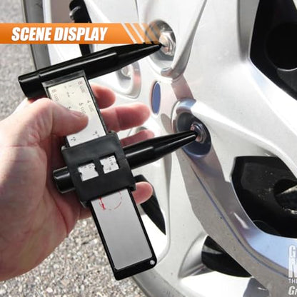 Wheel PCD Gauge, 4 5 6 8 Holes Wheel Rim Bolt Pattern Quick Measuring Tool, Lug Bolt Pattern Gauge Sliding Caliper, PCD Ruler Lugs Tool