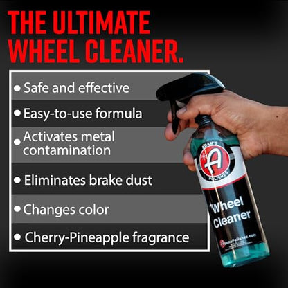 Adam's Polishes Wheel Cleaner 2-Pack - Tough Wheel Cleaning Spray for Car Wash | Rim Cleaner & Brake Dust Remover | Safe On Chrome Clear Coated & Plasti Dipped Wheels | Use w/Wheel Brush - size: 16 fl. oz (2 Pack)