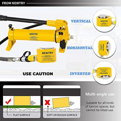 NEWTRY 30 ton Hydraulic Ram Jack + CP-700 Hydraulic Hand Pump Low Profile Porta Power Kit Single Section Mini Jack 0.55’’ Stroke Industrial Hydraulic Cylinder - size: 30T Hydraulic Jack + cp-700 pump