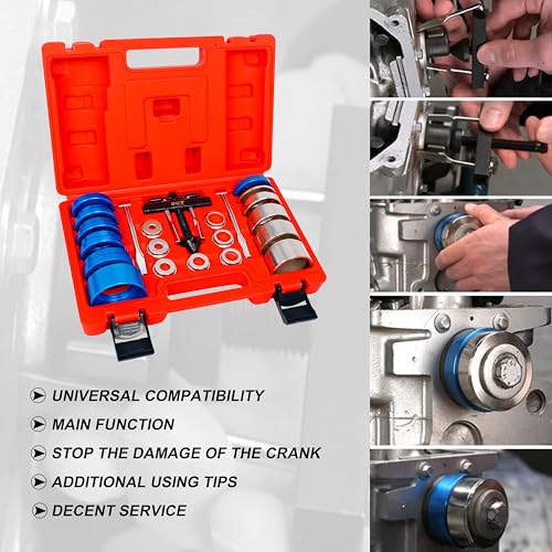 SGT Crank Bearing Camshaft Seal Installer and Remover Set,22pcs Crank Bearing Camshaft Seal,Crankshaft Camshaft Oil Seal Puller Tool Kit,Crankshaft Seal Kit for Automotive Engine Repair - color: Red