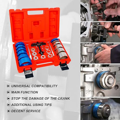 SGT Crank Bearing Camshaft Seal Installer and Remover Set,22pcs Crank Bearing Camshaft Seal,Crankshaft Camshaft Oil Seal Puller Tool Kit,Crankshaft Seal Kit for Automotive Engine Repair - color: Red
