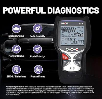 INNOVA 5110 Check Engine Code Reader - Super Simple Car Scanner for All Levels - Works on Most 1996 & Newer OBDII Cars