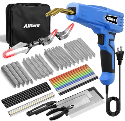 Allturn Plastic Welder 2 in 1 with the M8 Hot Cutting Tip(Blue) | 38 PCS Welding Rods, 800 PCS Staples, Patent No. D970324 - color: Blue