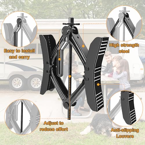 Lezcufer Camper Wheel Chock Stabilizer 2 Sets for RV Travel Trailer Heavy Duty X-Shaped RV Stabilizer Wheel Chock Anti-Move Tire Wheel Chock