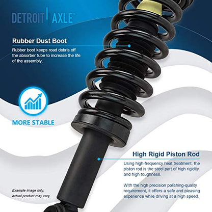 Detroit Axle - RWD Front Struts for 2009-2013 Ford F-150, Complete 2 Struts with Coil Spring 2010 2011 2012 Replacement Suspension Quick Install Ready Strut Shocks Assembly - size: 171140-DA x2/PAIR