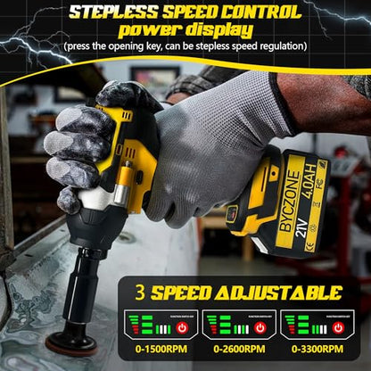 1000N.m(740Ft-lbs) Cordless Impact Wrench, 1/2 Inch High Torque Brushless 21V Impact Gun w/ 2 x 4.0Ah Battery & Fast Charger & 6 Sockets, Pistola De Impacto for Home Car Tires Truck Mower