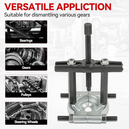[14pcs] Heavy-Duty Dual-Chuck Bearing Separator Puller Kit Set Max Capacity 5-Ton Fits Versatile Use, Red Storage Case