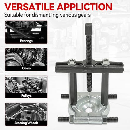 [14pcs] Heavy-Duty Dual-Chuck Bearing Separator Puller Kit Set Max Capacity 5-Ton Fits Versatile Use, Red Storage Case