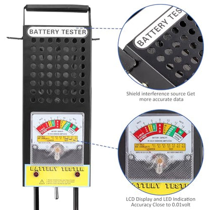 CRLITSIY Battery Load Tester, 6V 8V 12V Alternator Load Tester Automotive Car Battery Testerr and Voltmeter Tester with Alligator Clips for Cars,Golf,Motorcycles - size: POINTER