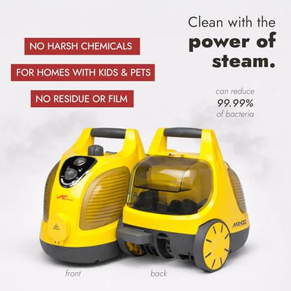 Vapamore MR-100 Primo Steam Cleaner & Steam Mop for Chemical-Free Cleaning | Steam cleaner, steam mop & steamer for cleaning; 220°F chemical-free steam; 60-min runtime; 20 tools; lifetime warranty