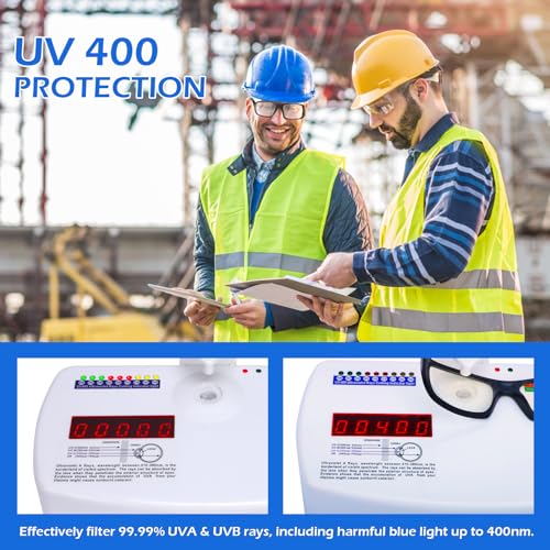 OXG Safety Glasses Protective Eyewear Men Women, ANSI Z87.1 Work Glasses Scratch Impact Resistant for Industrial Shooting - color: Clear-12