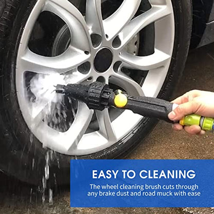 Estink Water Powered Wheel Brush Auto Car Wheel Brush for Hose, Rotating Water Wheel Scrubber for Car Truck Motorcycle Bike